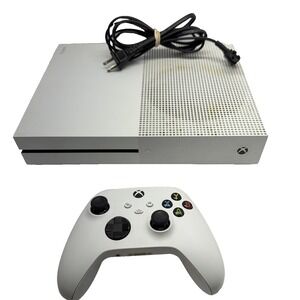 Xbox One S White Console Wi-Fi w/ Controller Cables Microsoft Tested & Working